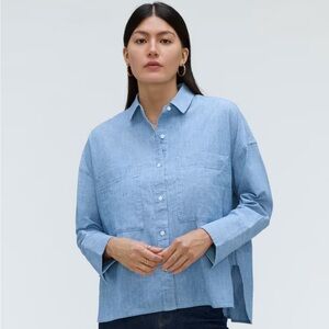 *ISO* Everlane Boxy Oxford in Chambray